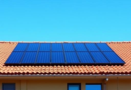 Solar panels on a residential roof